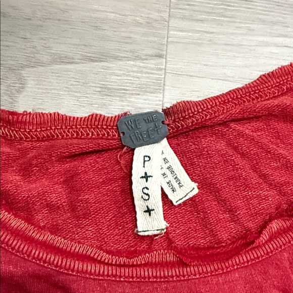 Free People Red Embroidered Crop Top - Picture 2 of 5